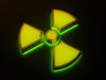 Sign - radioactive danger with fluorescence