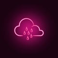 sign of rainy weather icon. Elements of Weather in neon style icons. Simple icon for websites, web design, mobile app, info Royalty Free Stock Photo