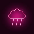 a sign of rainy weather icon. Elements of Weather in neon style icons. Simple icon for websites, web design, mobile app, info Royalty Free Stock Photo