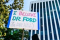 Sign raised at a rally in support of Christine Blasey Ford