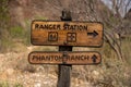 Sign For Ranger Station and Phantom Ranch Royalty Free Stock Photo