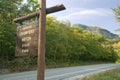 Sign reads Entering Crawford Notch State Park, New Hampshire