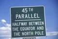 A sign that reads Ã¯Â¿Â½45th ParallelÃ¯Â¿Â½ Royalty Free Stock Photo