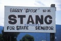 A sign that reads Ã¯Â¿Â½Barry Ã¯Â¿Â½SpookÃ¯Â¿Â½ Stang for State SenatorÃ¯Â¿Â½ Royalty Free Stock Photo