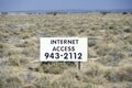 A sign that reads Ã¯Â¿Â½Internet Access - 943-2112Ã¯Â¿Â½ Royalty Free Stock Photo