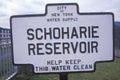 A sign that reads Ã¯Â¿Â½Schoharie ReservoirÃ¯Â¿Â½ Royalty Free Stock Photo