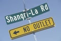 A sign that reads Ã¯Â¿Â½Shangri-La RdÃ¯Â¿Â½ Royalty Free Stock Photo