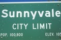A sign that reads Ã¯Â¿Â½Sunnyvale city limitÃ¯Â¿Â½ Royalty Free Stock Photo