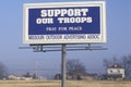 A sign that reads Ã¯Â¿Â½Support our troopsÃ¯Â¿Â½ Royalty Free Stock Photo
