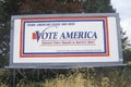 A sign that reads Ã¯Â¿Â½Vote AmericaÃ¯Â¿Â½