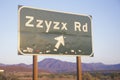 A sign that reads Ã¯Â¿Â½Zzyzx RdÃ¯Â¿Â½ Royalty Free Stock Photo