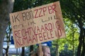 Sign During The Rebellion Extinction Demonstration At Amsterdam South The Netherlands 21-9