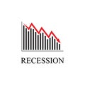 sign of recession. Recession business and stock crisis concept. Economy crash and markets down. Market Crisis Economic Debt