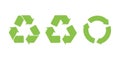 Sign recycle logo icon green white background Royalty Free Stock Photo