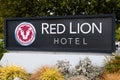 Sign at the Red Lion Hotel in Bellevue Washington with logo Royalty Free Stock Photo