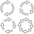 Sign reload refresh icon spinning arrows in circle vector symbol synchronization, renewable for the exchange of Royalty Free Stock Photo