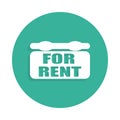 a sign on renting a house icon in Badge style with shadow Royalty Free Stock Photo