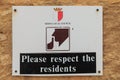 Sign RESECT THE RESIDENTS on soft limestone wall in Malta Mdina old capital city