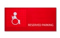 The Sign of reserved parking for handicap