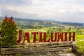 Sign at rice fields of Jatiluwih in southeast Bali Royalty Free Stock Photo