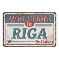 Sign Riga metal road trafic retro rusted sign