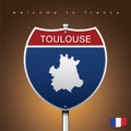 The City label and map of France In American Signs Style Royalty Free Stock Photo