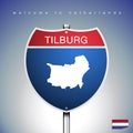 The City label and map of Netherlands In American Signs Style