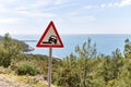 sign on the road collapses