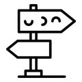 Sign road hitchhiking icon, outline style