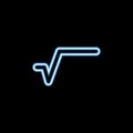 sign root icon in neon style. One of web collection icon can be used for UI, UX