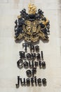 Sign of the royal courts of justice london Royalty Free Stock Photo