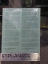 Sign at ruins of Hotel Esplanade in Berlin Royalty Free Stock Photo