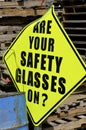 Sign for safety glasses Royalty Free Stock Photo