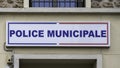 Sign saying `Local Police` Police Municipale written in French Royalty Free Stock Photo