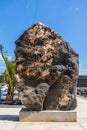 A sign saying Marina Lanzarote on the rock in Arrecife, Lanzarote, Canary Islands, Spain Royalty Free Stock Photo