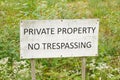 Private Property No Trespassing Sign