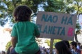 Sign saying `There is no planet b` in protest for climate change