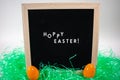 A Sign That Says Happy Easter With Easter Eggs