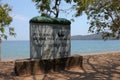 Lake Malawi signpost on the shore