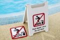 Sign that says no jumping diving Royalty Free Stock Photo