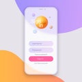 Sign In Screen. Clean Mobile UI Design Concept. Login Application with Password Form Window. Trendy Holographic Gradients. EPS 10 Royalty Free Stock Photo