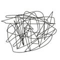 sign scribble of a wool clew. Vector illustration. EPS 10.