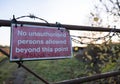 Improvised No Entry sign seen attached to a field gate.