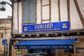 Sign of the shop Godard, in Bergerac, specialized in Foie gras from Perigord