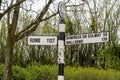 Sign showing distance and direction to Rome and Roman era historic sites in the area. Ravenglass UK