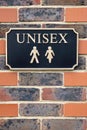 Sign Showing Male And Female Figures Outside Public Toilet To Illustrate Gender Issues