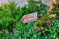 Sign Showing Pedestrian Direction to Nafpaktos castle, Greece Royalty Free Stock Photo