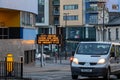 Sign in Newcastle upon Tyne, UK, announces the city centre Clean Air Zone charging. Royalty Free Stock Photo