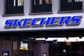 a sign of a skechers store