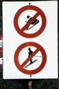 Sign with skiing safety instructions